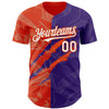 Personalized Baseball Jersey Graffiti Pattern Scratch - White Purple Orange