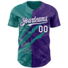 Personalized Baseball Jersey Graffiti Pattern Scratch - White Purple Teal