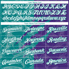Personalized Baseball Jersey Graffiti Pattern 3D Scratch - White Purple Teal