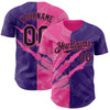 Personalized Baseball Jersey Graffiti Pattern Scratch - Black Purple Pink