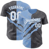 Personalized Baseball Jersey Graffiti Pattern Scratch - White Steel Gray Light Blue