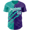 Personalized Baseball Jersey Graffiti Pattern Scratch - White Purple Aqua