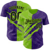 Personalized Baseball Jersey Graffiti Pattern Scratch - Black Purple Neon Green