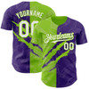 Personalized Baseball Jersey Graffiti Pattern Scratch - White Purple Neon Green