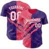 Personalized Baseball Jersey Graffiti Pattern Scratch - White Purple Neon Pink