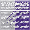 Personalized Baseball Jersey Graffiti Pattern Scratch - White Purple Gray
