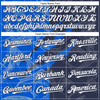 Personalized Baseball Jersey Graffiti Pattern Scratch - White Navy Thunder Blue