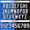 Personalized Baseball Jersey Graffiti Pattern Scratch - White Black Thunder Blue