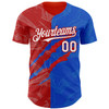Personalized Baseball Jersey Graffiti Pattern Scratch - White Thunder Blue Red