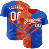 Personalized Baseball Jersey Graffiti Pattern Scratch - White Thunder Blue Orange