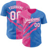 Personalized Baseball Jersey Graffiti Pattern Scratch - White Electric Blue Pink