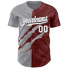 Personalized Baseball Jersey Graffiti Pattern Scratch - White Burgundy Gray