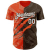 Personalized Baseball Jersey Graffiti Pattern Scratch - White Brown Orange