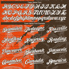 Personalized Baseball Jersey Graffiti Pattern Scratch - White Brown Orange