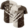 Personalized Baseball Jersey Graffiti Pattern Scratch - Brown Cream