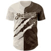Personalized Baseball Jersey Graffiti Pattern Scratch - Brown Cream