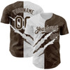 Personalized Baseball Jersey Graffiti Pattern Scratch - Brown White