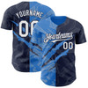 Personalized Baseball Jersey Graffiti Pattern Scratch - White Navy Blue