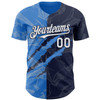Personalized Baseball Jersey Graffiti Pattern Scratch - White Navy Blue