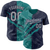 Personalized Baseball Jersey Graffiti Pattern Scratch - Gray Navy Teal