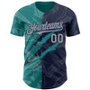 Personalized Baseball Jersey Graffiti Pattern Scratch - Gray Navy Teal