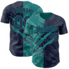 Personalized Baseball Jersey Graffiti Pattern Scratch - Navy Teal