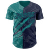 Personalized Baseball Jersey Graffiti Pattern Scratch - Navy Teal