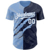 Personalized Baseball Jersey Graffiti Pattern 3D Scratch - White Navy