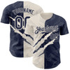 Personalized Baseball Jersey Graffiti Pattern Scratch - Navy Cream