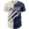 Personalized Baseball Jersey Graffiti Pattern Scratch - Navy Cream