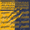 Personalized Baseball Jersey Graffiti Pattern Scratch - Navy Gold