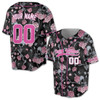 Personalized Skull Pink Rose Floral Baseball Jersey - Custom Name, Team & Number
