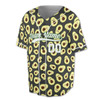 Personalized Funny Avocado Pattern Baseball Jersey - Custom Name, Team & Number