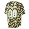 Personalized Funny Avocado Pattern Baseball Jersey - Custom Name, Team & Number