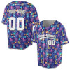 Personalized Purple Blue Octopus Coral Baseball Jersey - Custom Name, Team & Number