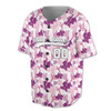 Personalized Floral Coral Baseball Jersey - Custom Name, Team & Number