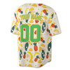 Personalized Toucan and Pineapple Tropical Pattern Baseball Jersey - Custom Name, Team & Number