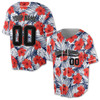 Personalized Tropical Floral Hibiscus Pattern Baseball Jersey - Custom Name, Team & Number