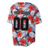 Personalized Tropical Floral Hibiscus Pattern Baseball Jersey - Custom Name, Team & Number