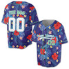 Personalized Tropical Floral Hibiscus Pattern Baseball Jersey - Custom Name, Team & Numbers
