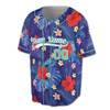 Personalized Tropical Floral Hibiscus Pattern Baseball Jersey - Custom Name, Team & Numbers