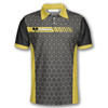 Personalized Polo Shirts Honeycomb Pattern Pickleball - Custom Name & Team Name