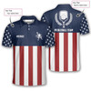 Personalized Polo Shirts Emblem American Flag Navy Pickleball - Custom Name & Team Name
