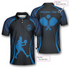 Personalized Polo Shirts Blue Honeycomb Pickleball - Custom Name & Team Name