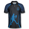 Personalized Polo Shirts Blue Honeycomb Pickleball - Custom Name & Team Name