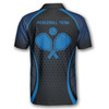 Personalized Polo Shirts Blue Honeycomb Pickleball - Custom Name & Team Name
