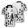 Personalized Polo Shirts Tennis Silhouette Argyle Pattern - Custom Name