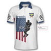 Personalized Polo Shirts Tennis Player Silhouette American Flag - Custom Name