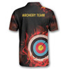 Personalized Polo Shirts On Fire Red Skull Archery - Custom Name & Team Name
