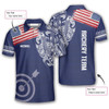 Personalized Polo Shirts Us Flag Tribal Pattern Archery - Custom Name & Team Name